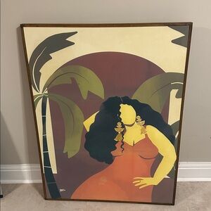 Colorful Framed Art Print with Palm Trees